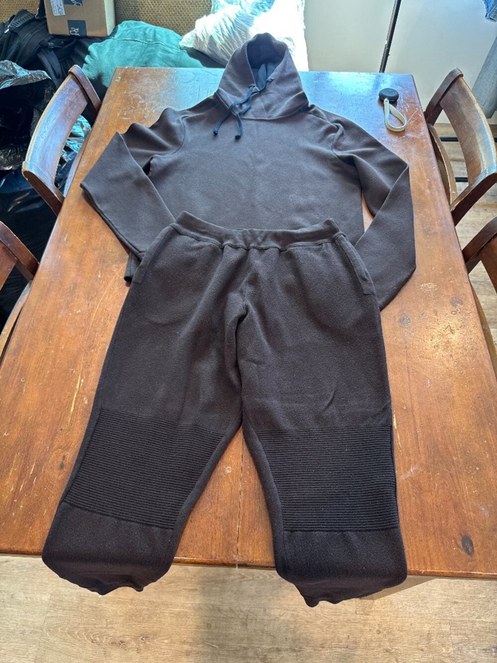 Bottega Veneta Brown Double-Face Hoodie and Jogger Set, Pre-Fall 2020, Made in I